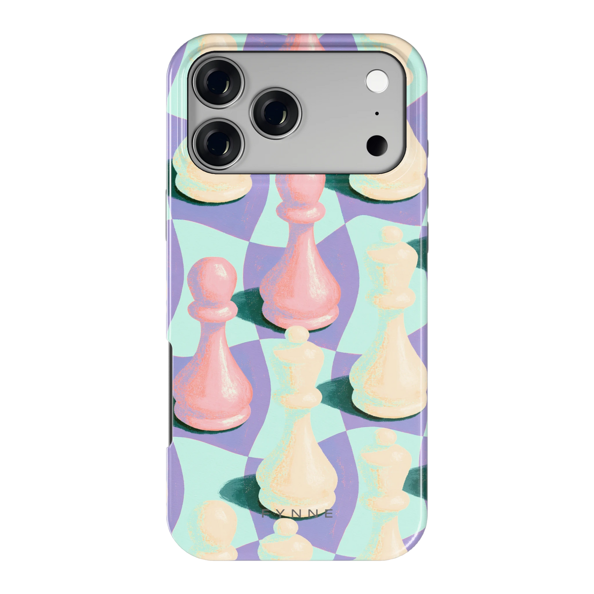 Pastel Schaakstukken hoesje voor iPhone 17 Pro Max, achterkant