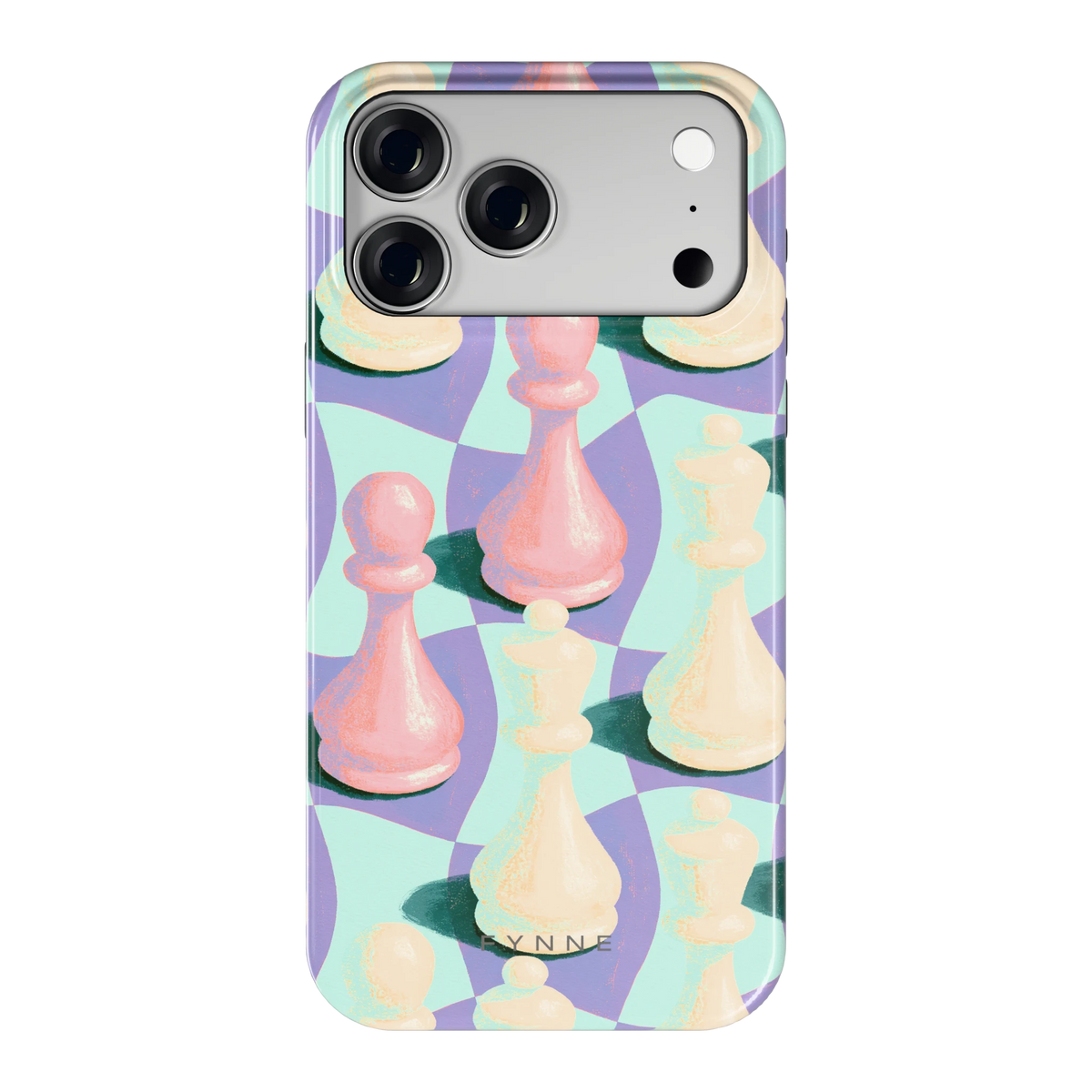 Pastel Schaakstukken hoesje voor iPhone 18 Pro Max, achterkant
