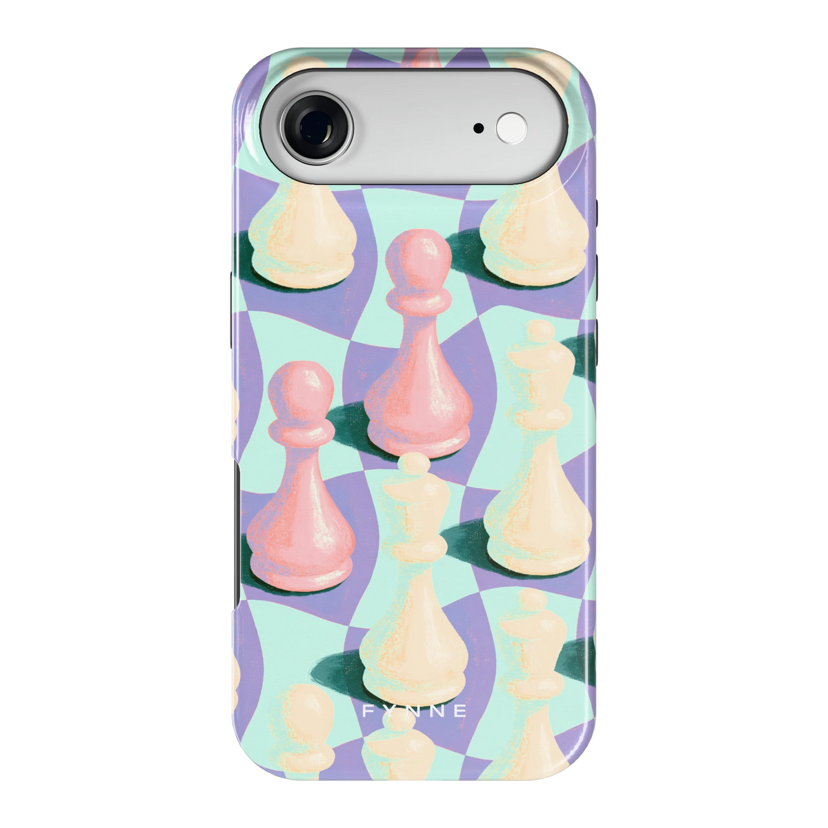 Pastel Schaakstukken hoesje voor iPhone Air, achterkant