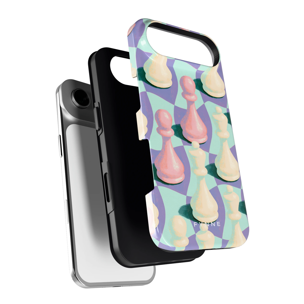 Pastel Schaakstukken hoesje voor iPhone Air, los van de telefoon