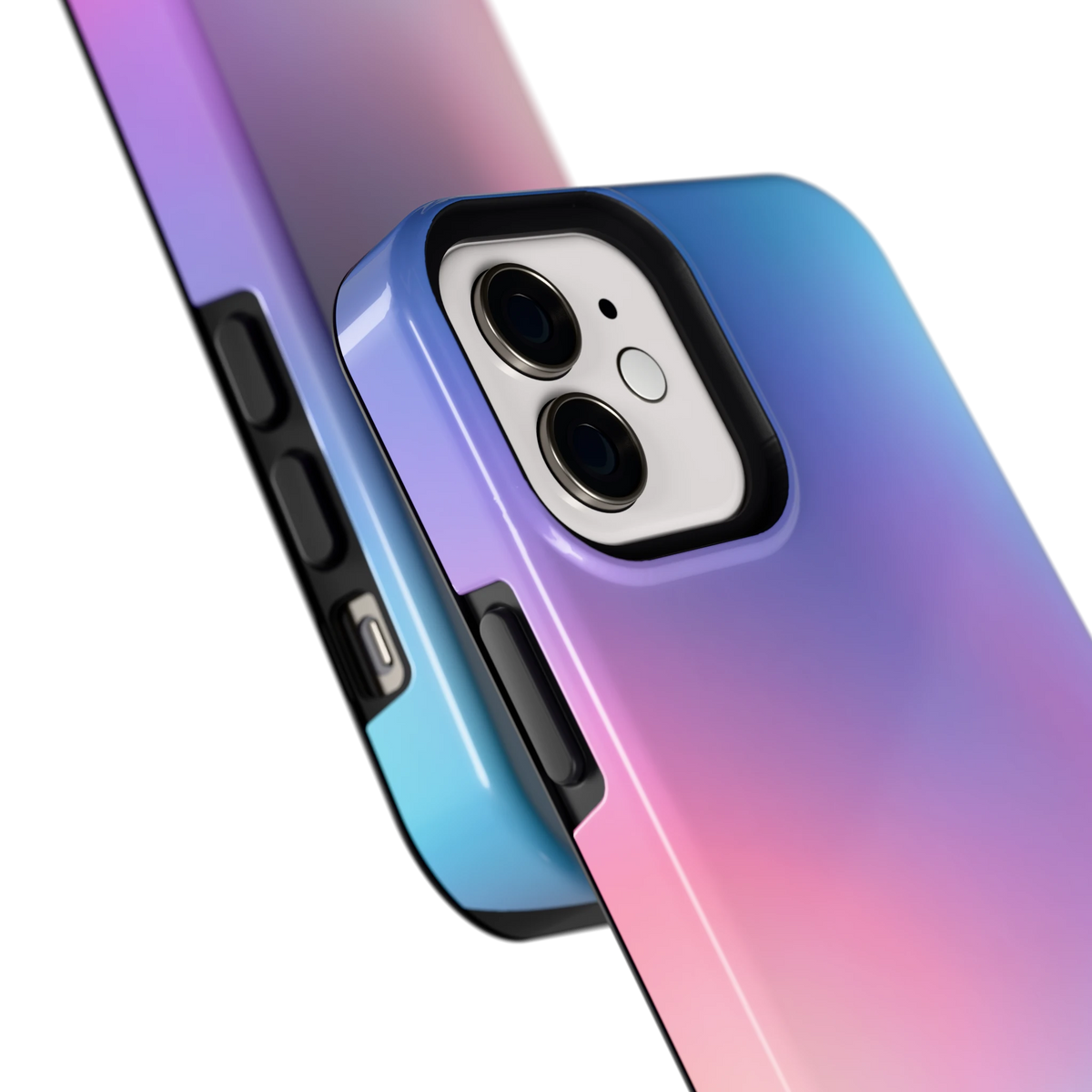 Pastelnevel hoesje voor iPhone 12, close-up