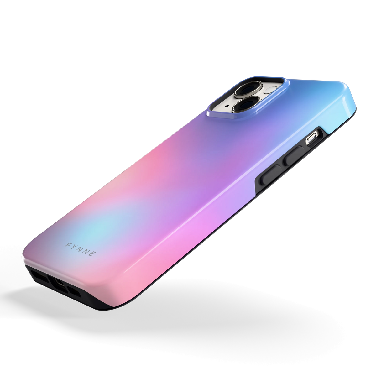 Pastelnevel hoesje voor iPhone 14, schuin