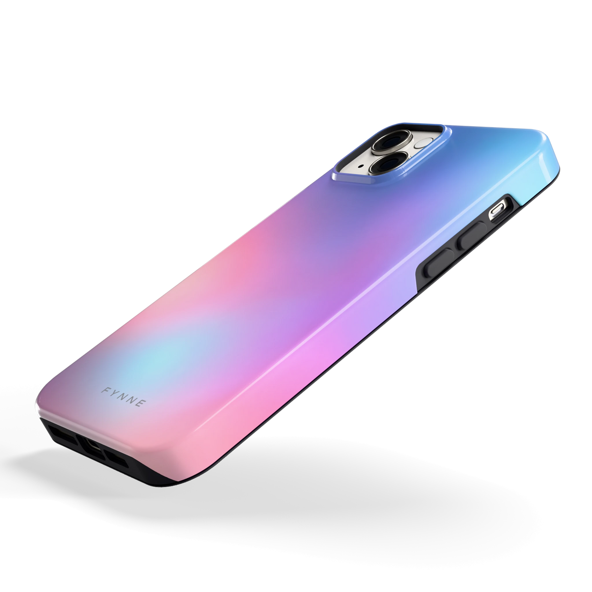Pastelnevel hoesje voor iPhone 14 Plus, schuin