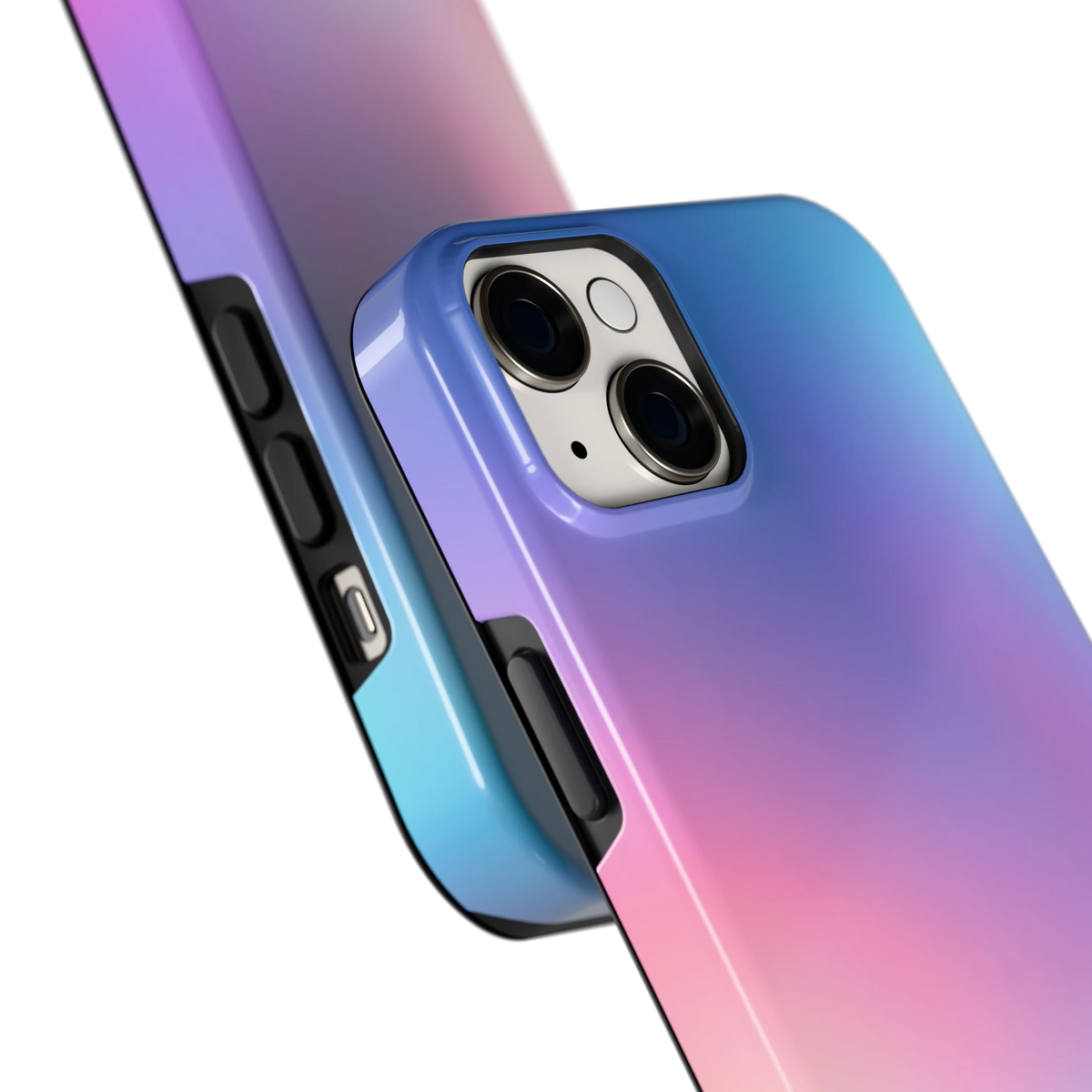Pastelnevel hoesje voor iPhone 14 Plus, close-up