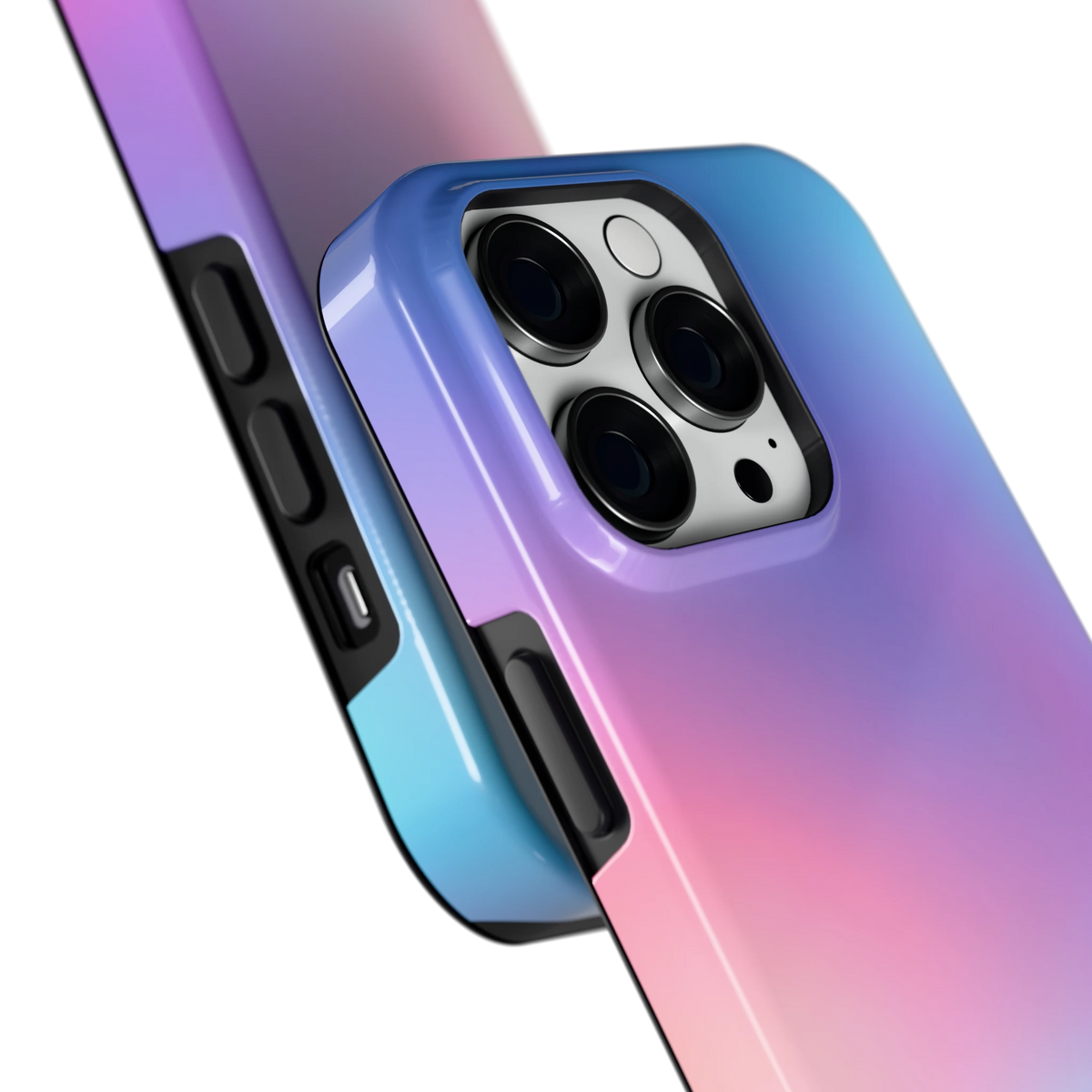 Pastelnevel hoesje voor iPhone 14 Pro, close-up