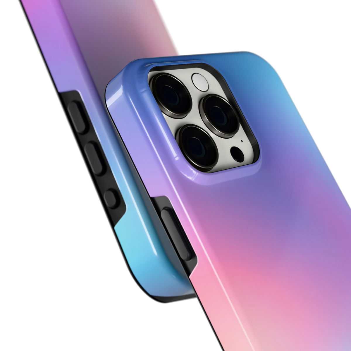 Pastelnevel hoesje voor iPhone 15 Pro Max, close-up