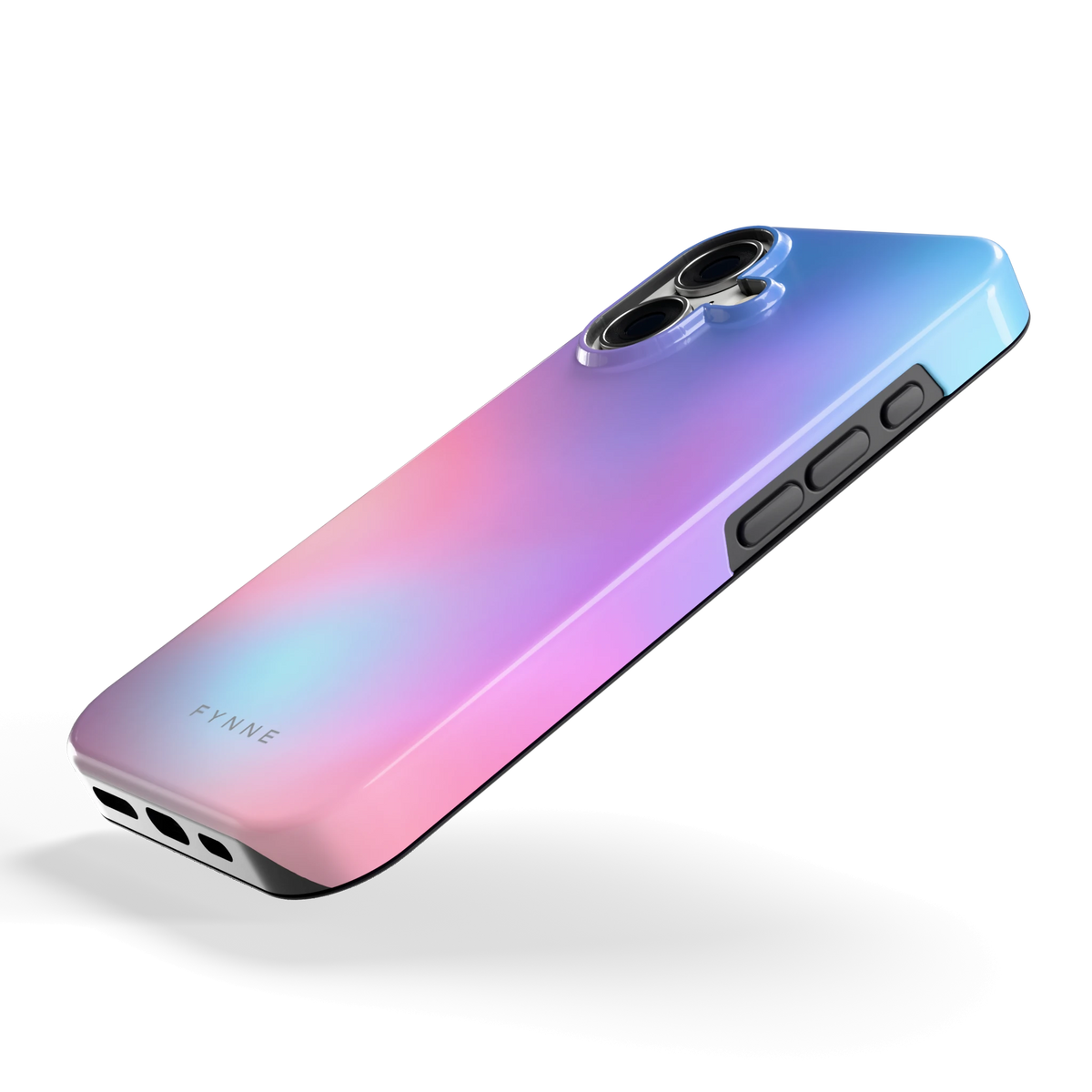 Pastelnevel hoesje voor iPhone 16, schuin