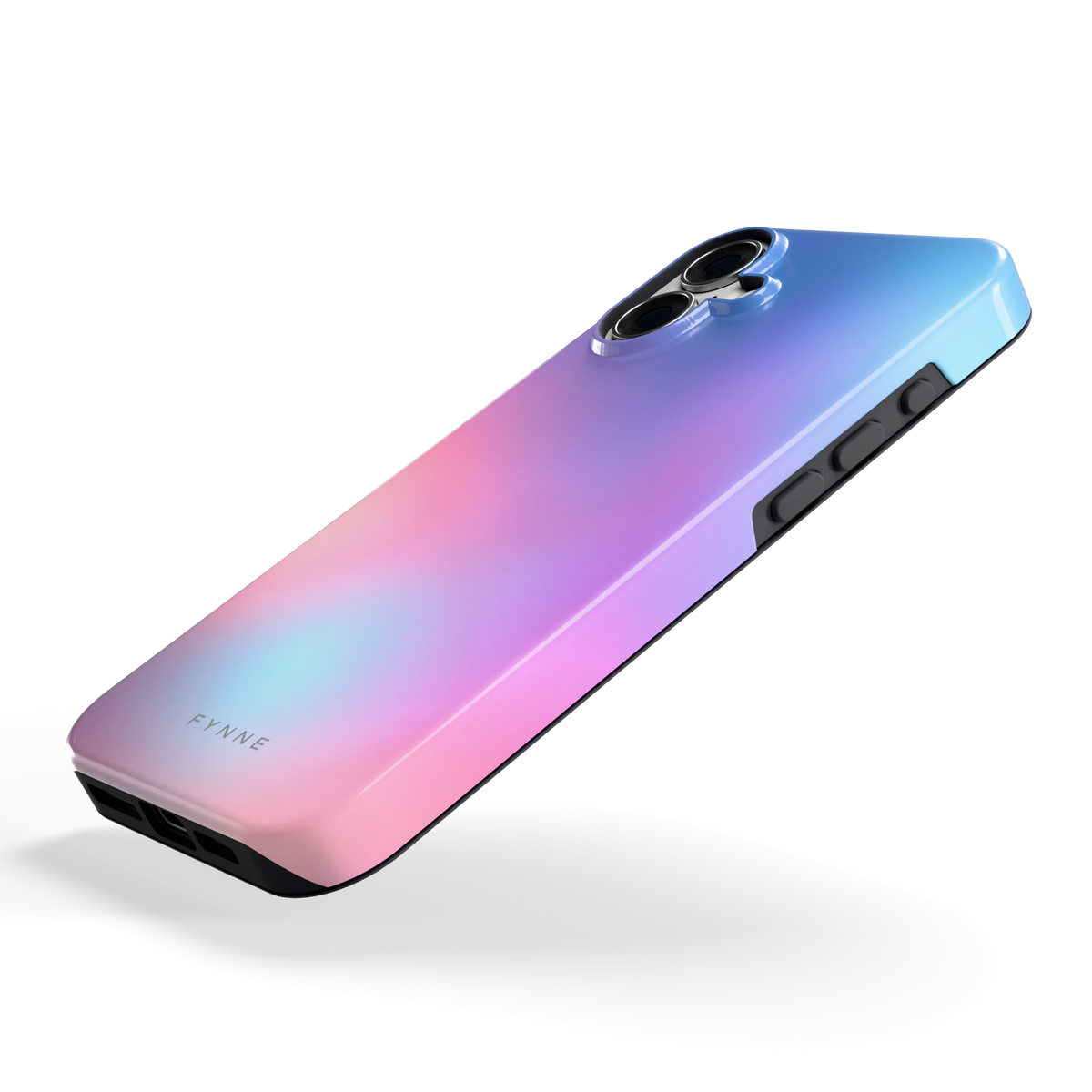 Pastelnevel hoesje voor iPhone 16 Plus, schuin