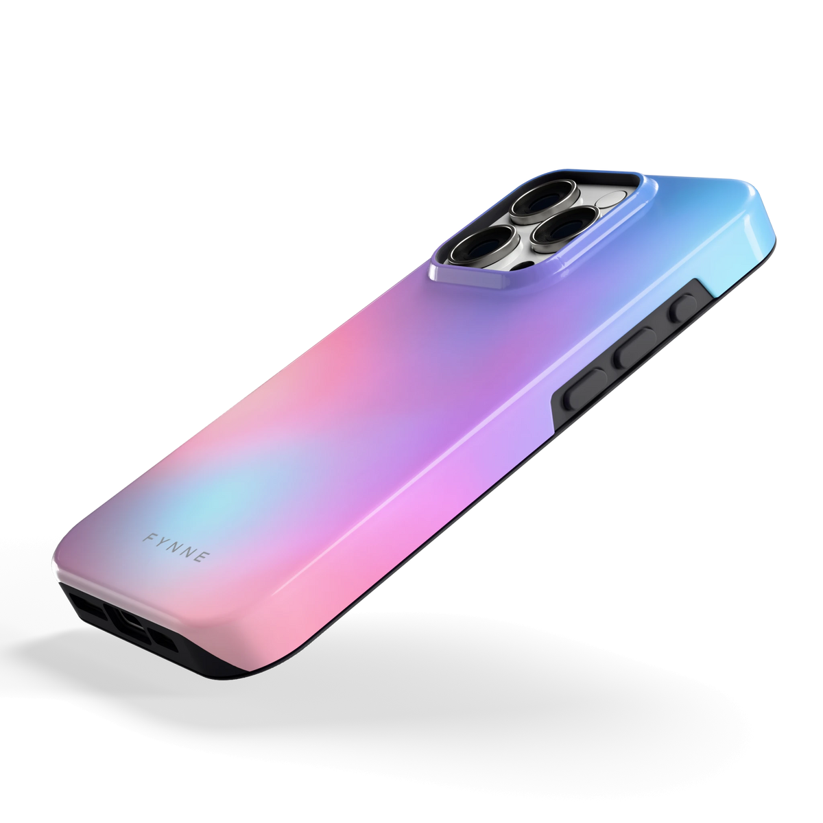 Pastelnevel hoesje voor iPhone 16 Pro, schuin
