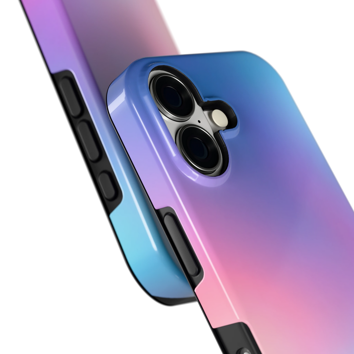 Pastelnevel hoesje voor iPhone 17, close-up