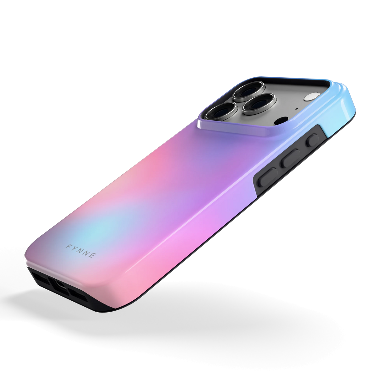 Pastelnevel hoesje voor iPhone 18 Pro, schuin