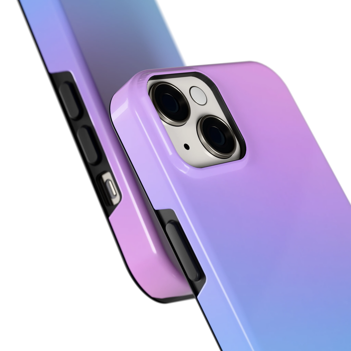 Pastel Kleurverloop hoesje voor iPhone 14, close-up