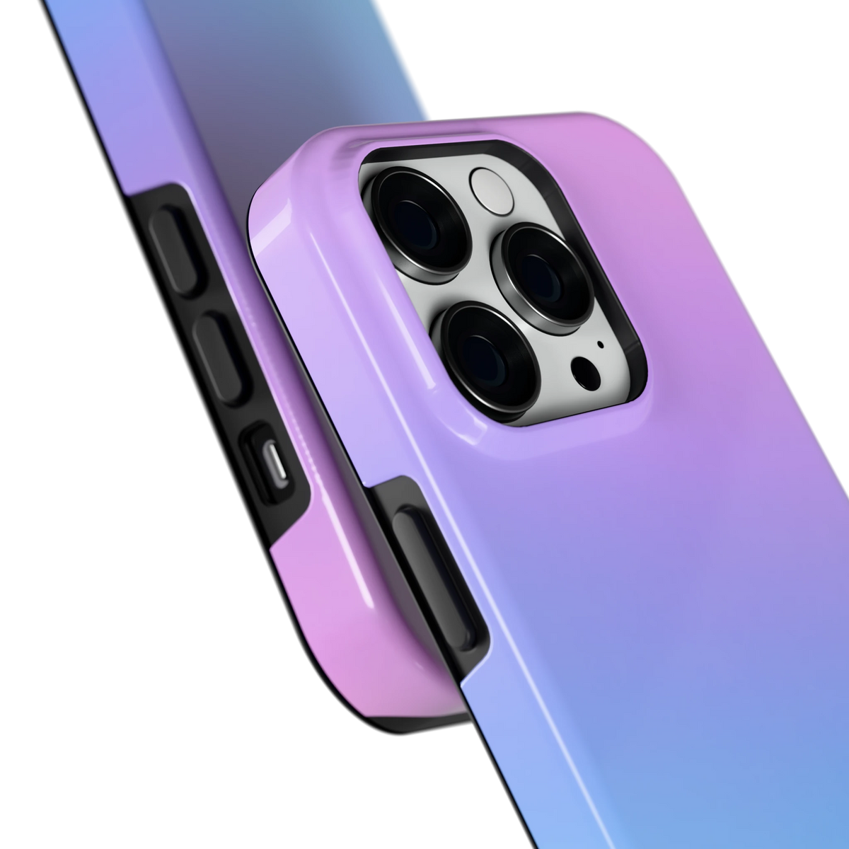 Pastel Kleurverloop hoesje voor iPhone 14 Pro, close-up