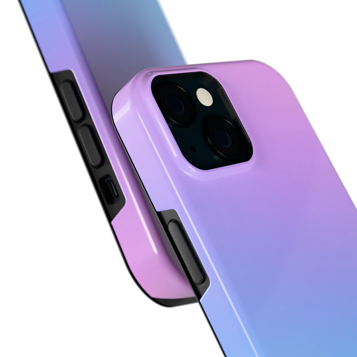 Pastel Kleurverloop hoesje voor iPhone 15, close-up