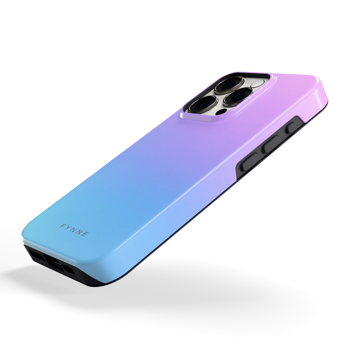 Pastel Kleurverloop hoesje voor iPhone 15 Pro, schuin
