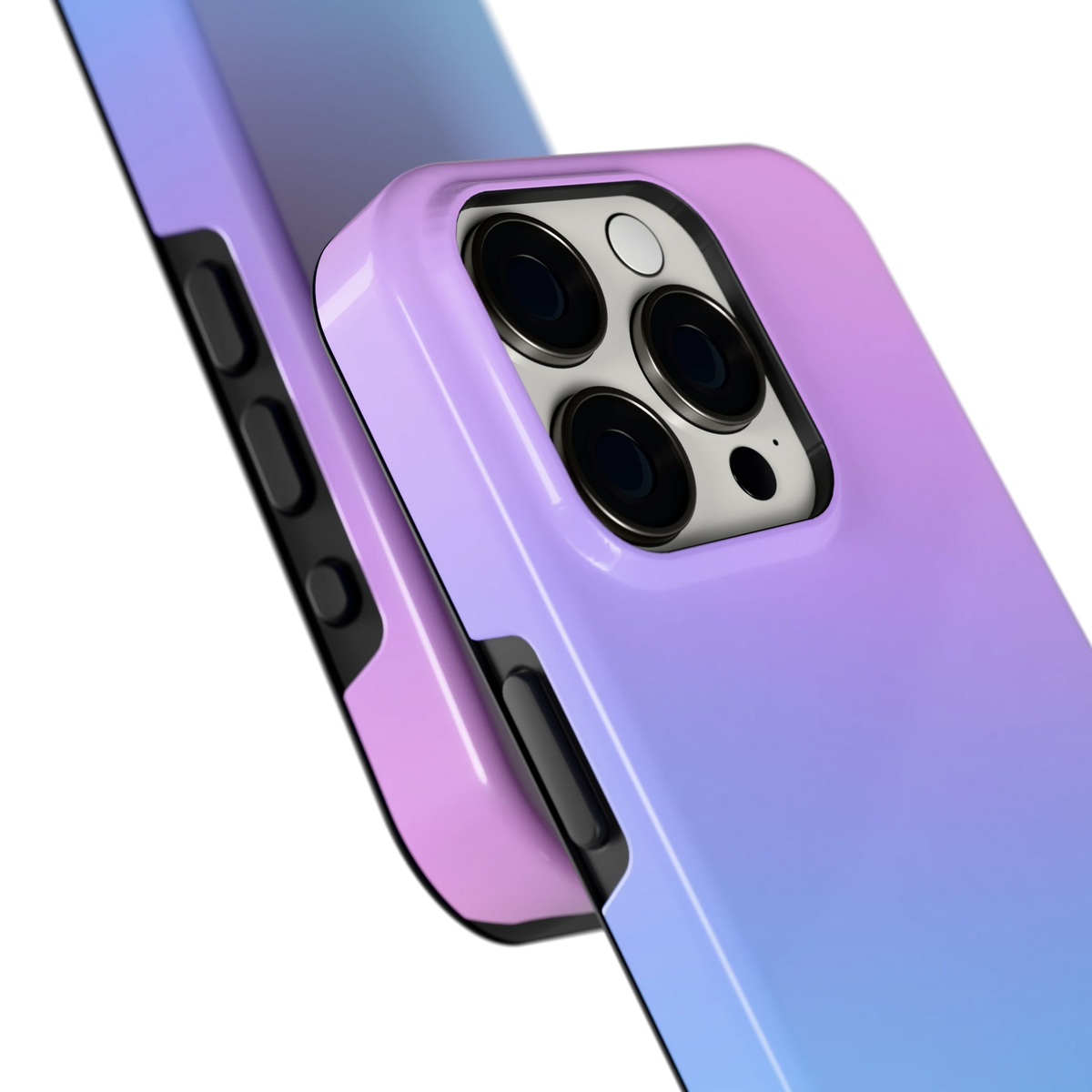 Pastel Kleurverloop hoesje voor iPhone 15 Pro, close-up