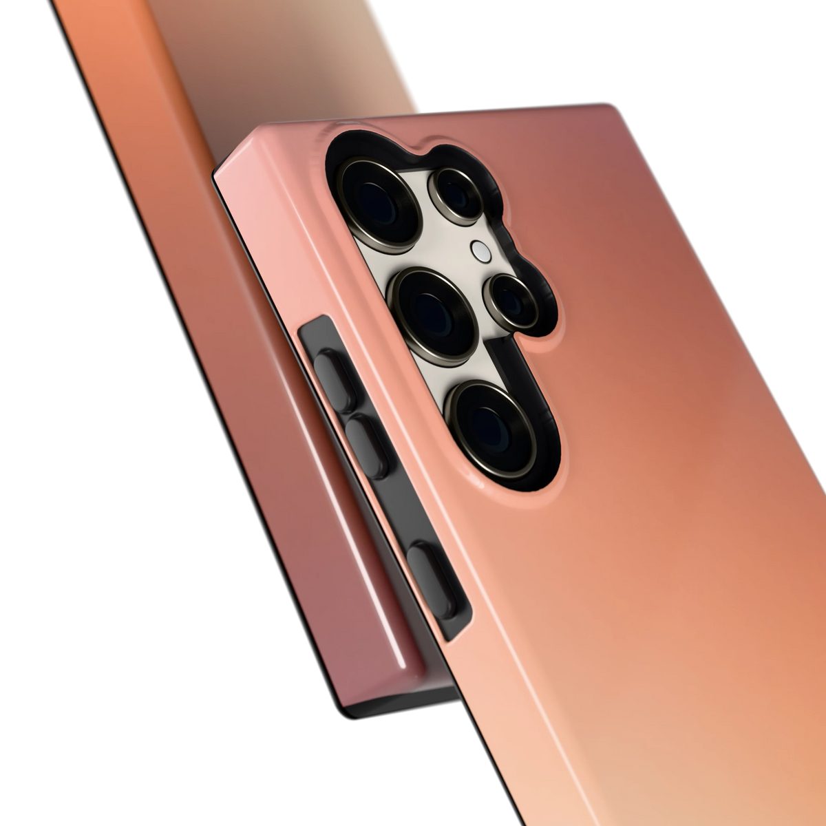 Perzikmist hoesje voor Galaxy S23 Ultra, close-up