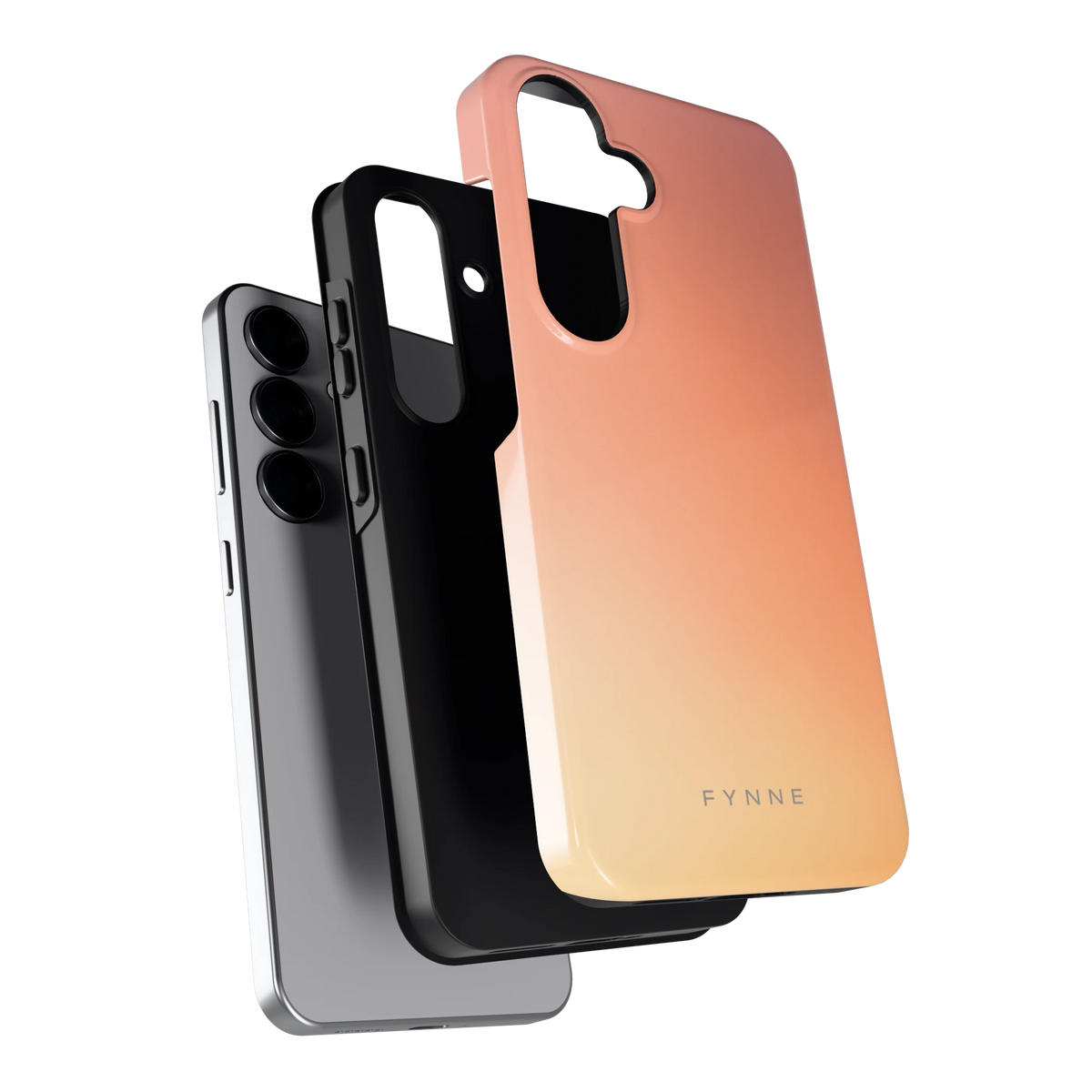 Perzikmist hoesje voor Galaxy S25, los van de telefoon