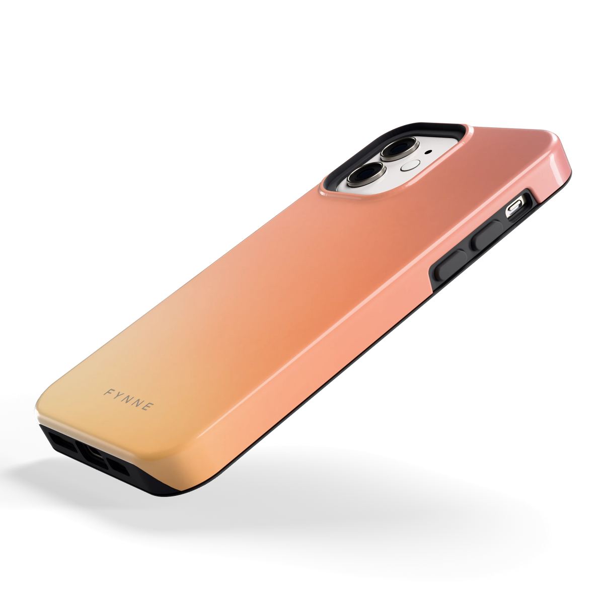 Perzikmist hoesje voor iPhone 12, schuin