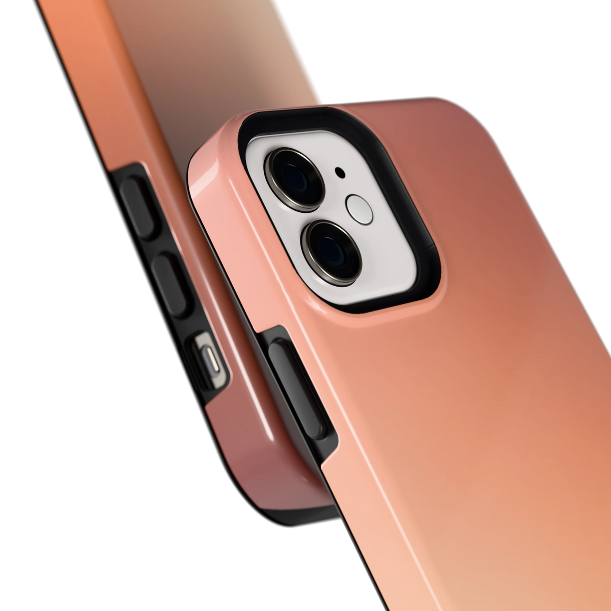 Perzikmist hoesje voor iPhone 12, close-up