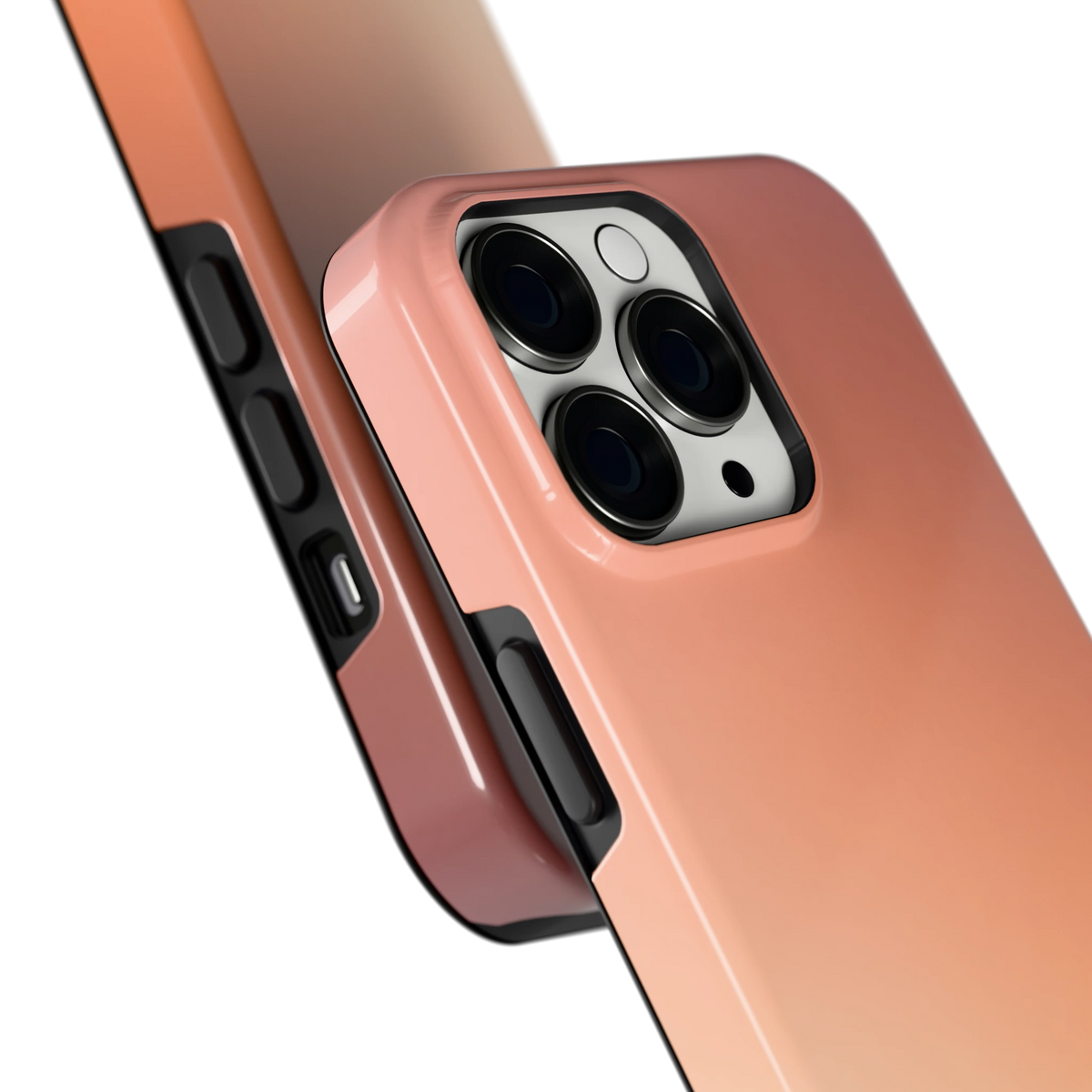Perzikmist hoesje voor iPhone 13 Pro, close-up