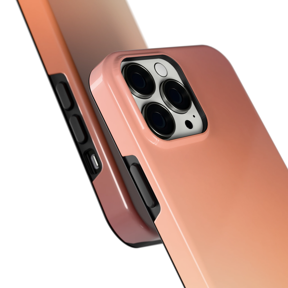 Perzikmist hoesje voor iPhone 13 Pro Max, close-up