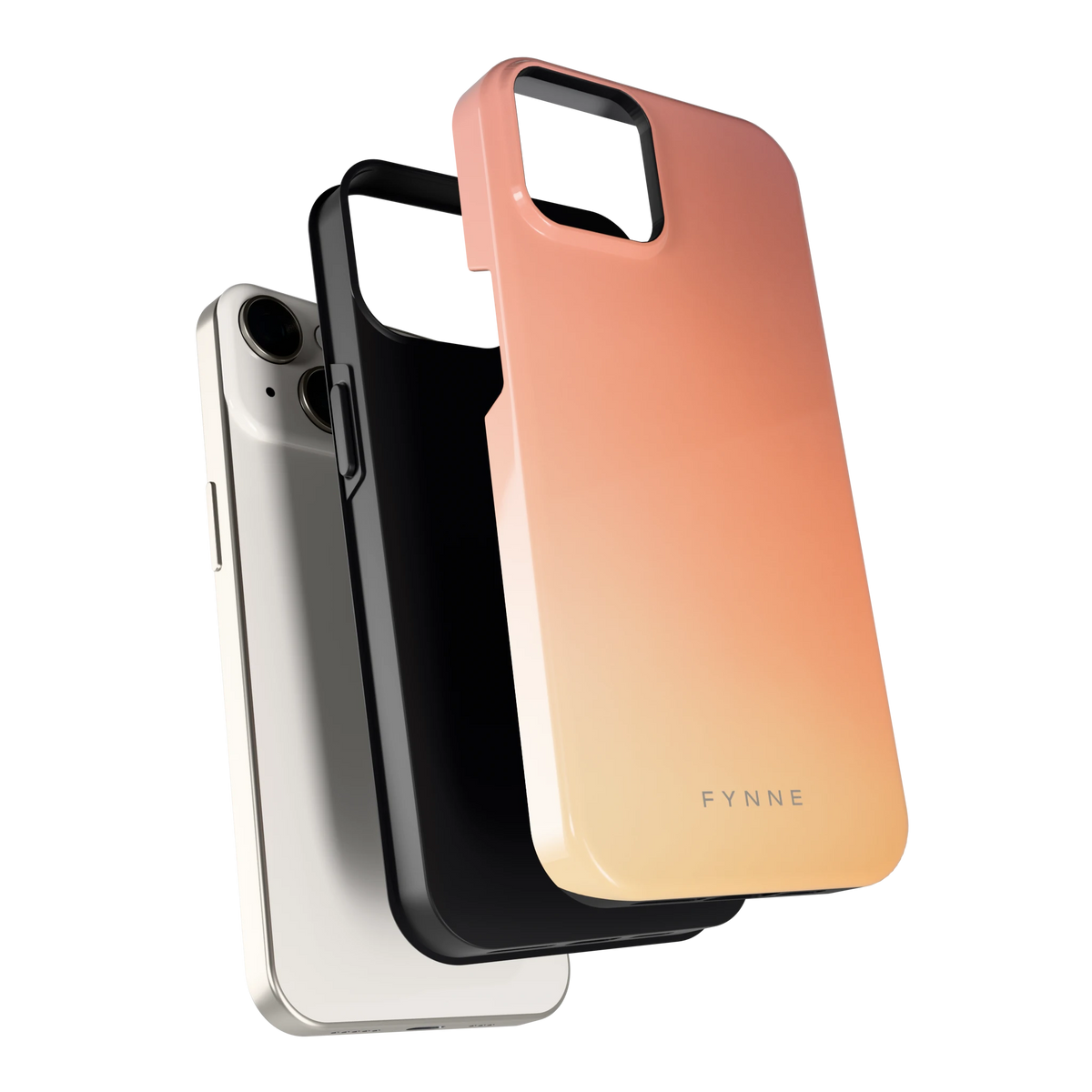 Perzikmist hoesje voor iPhone 14, los van de telefoon