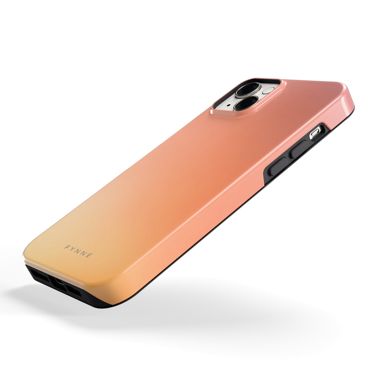 Perzikmist hoesje voor iPhone 14 Plus, schuin