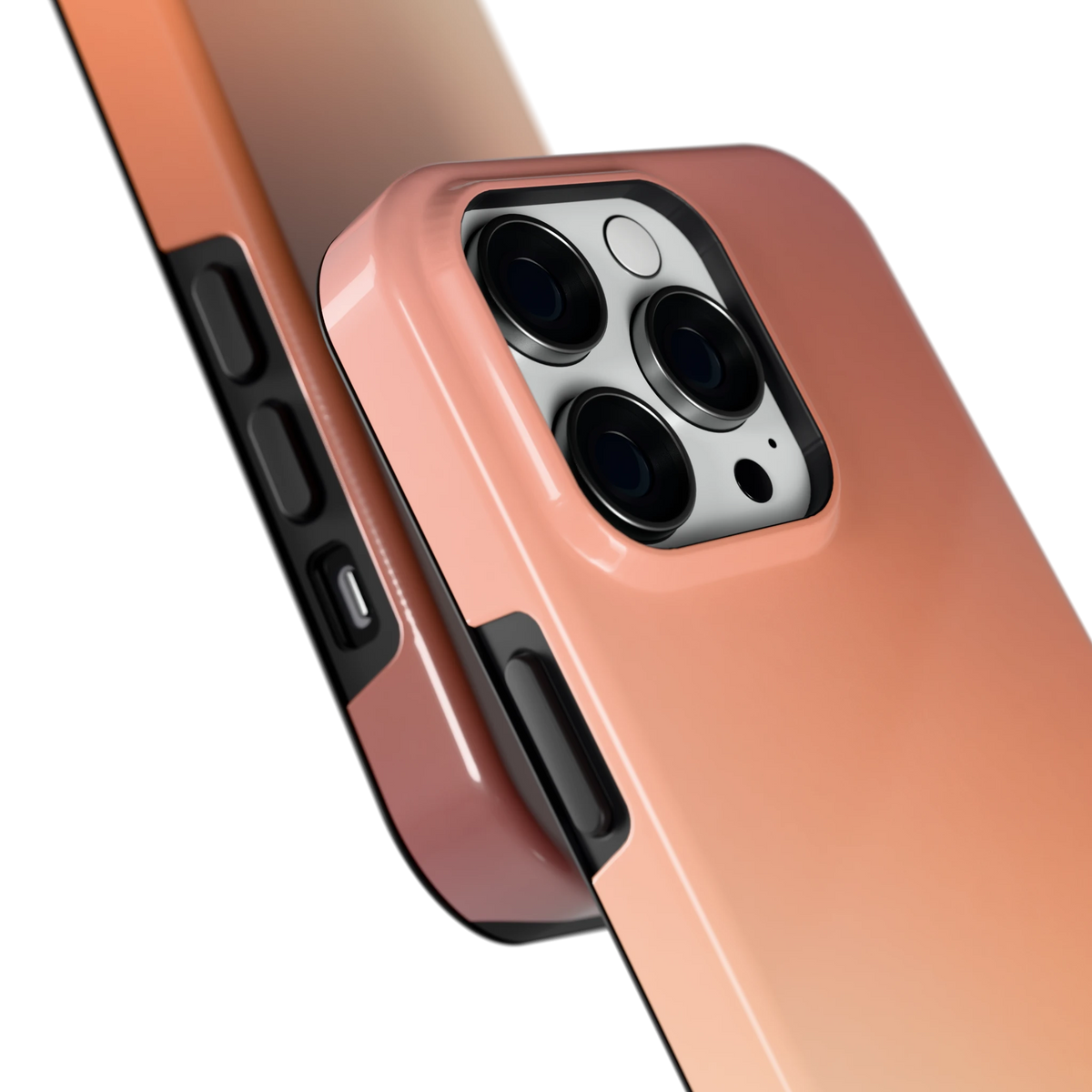 Perzikmist hoesje voor iPhone 14 Pro, close-up