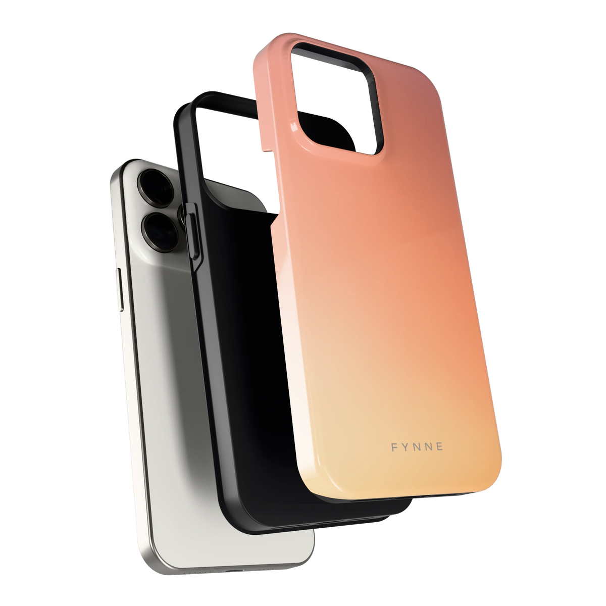 Perzikmist hoesje voor iPhone 15 Pro Max, los van de telefoon