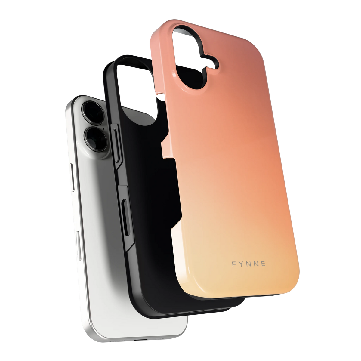 Perzikmist hoesje voor iPhone 16, los van de telefoon