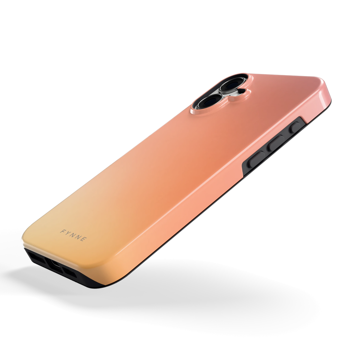 Perzikmist hoesje voor iPhone 16 Plus, schuin