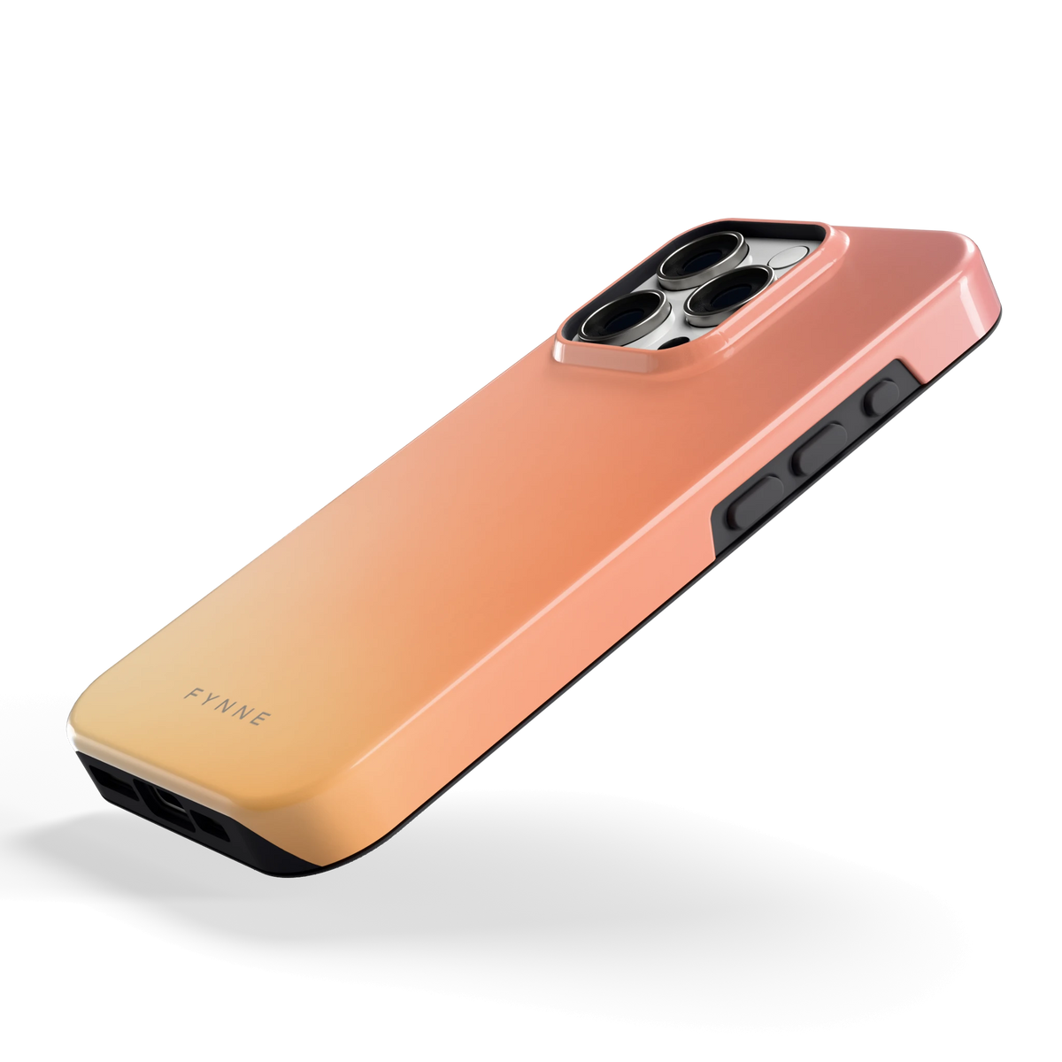 Perzikmist hoesje voor iPhone 16 Pro, schuin
