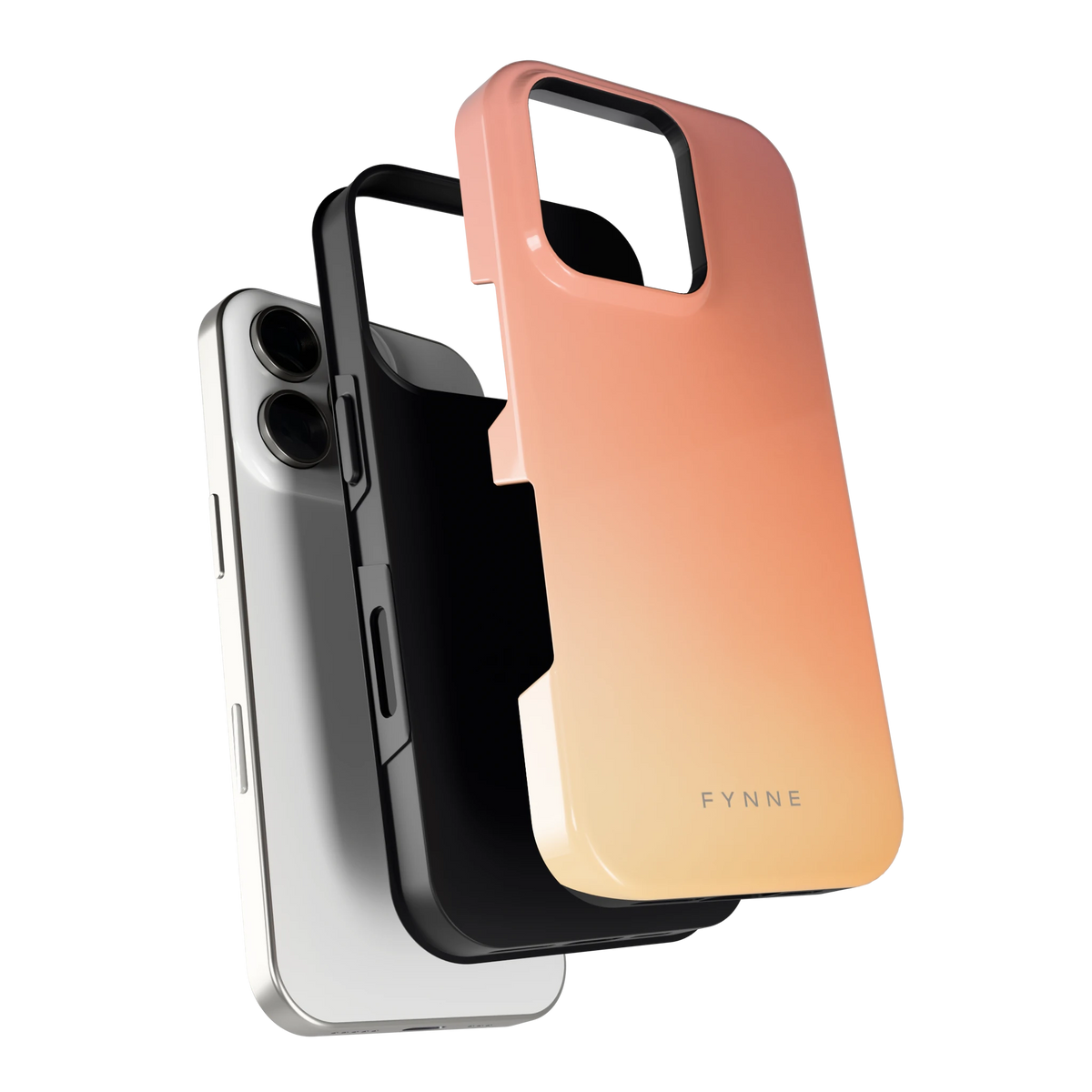 Perzikmist hoesje voor iPhone 16 Pro, los van de telefoon
