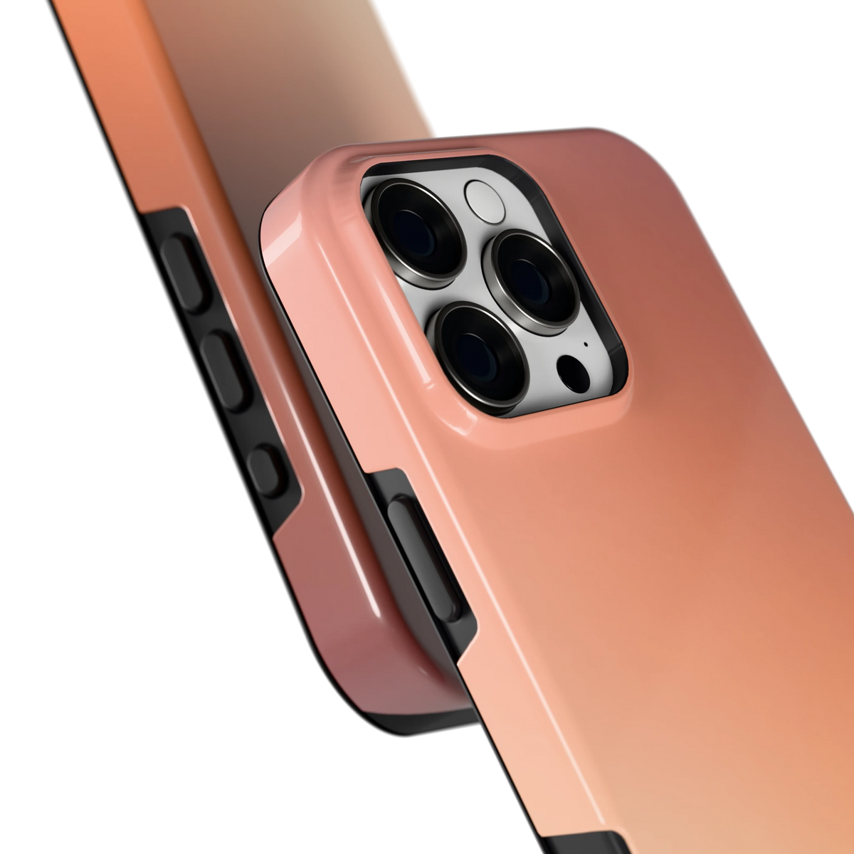 Perzikmist hoesje voor iPhone 16 Pro Max, close-up