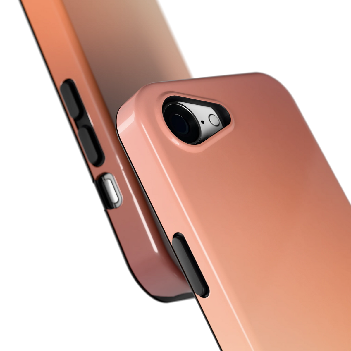 Perzikmist hoesje voor iPhone 16e, close-up