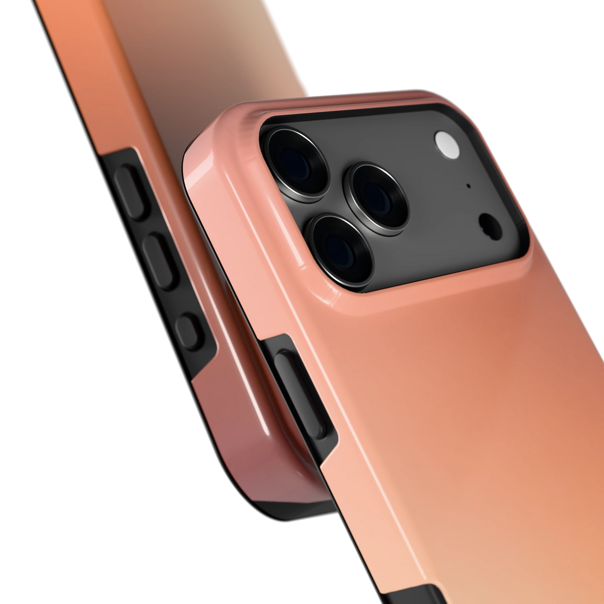 Perzikmist hoesje voor iPhone 17 Pro Max, close-up