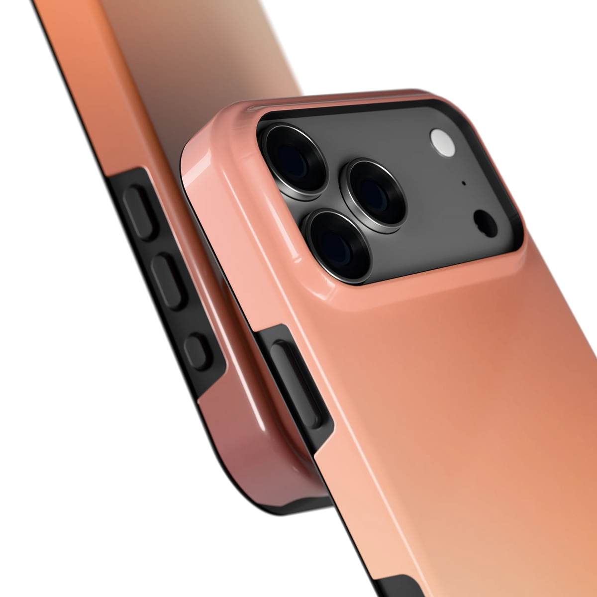 Perzikmist hoesje voor iPhone 18 Pro Max, close-up