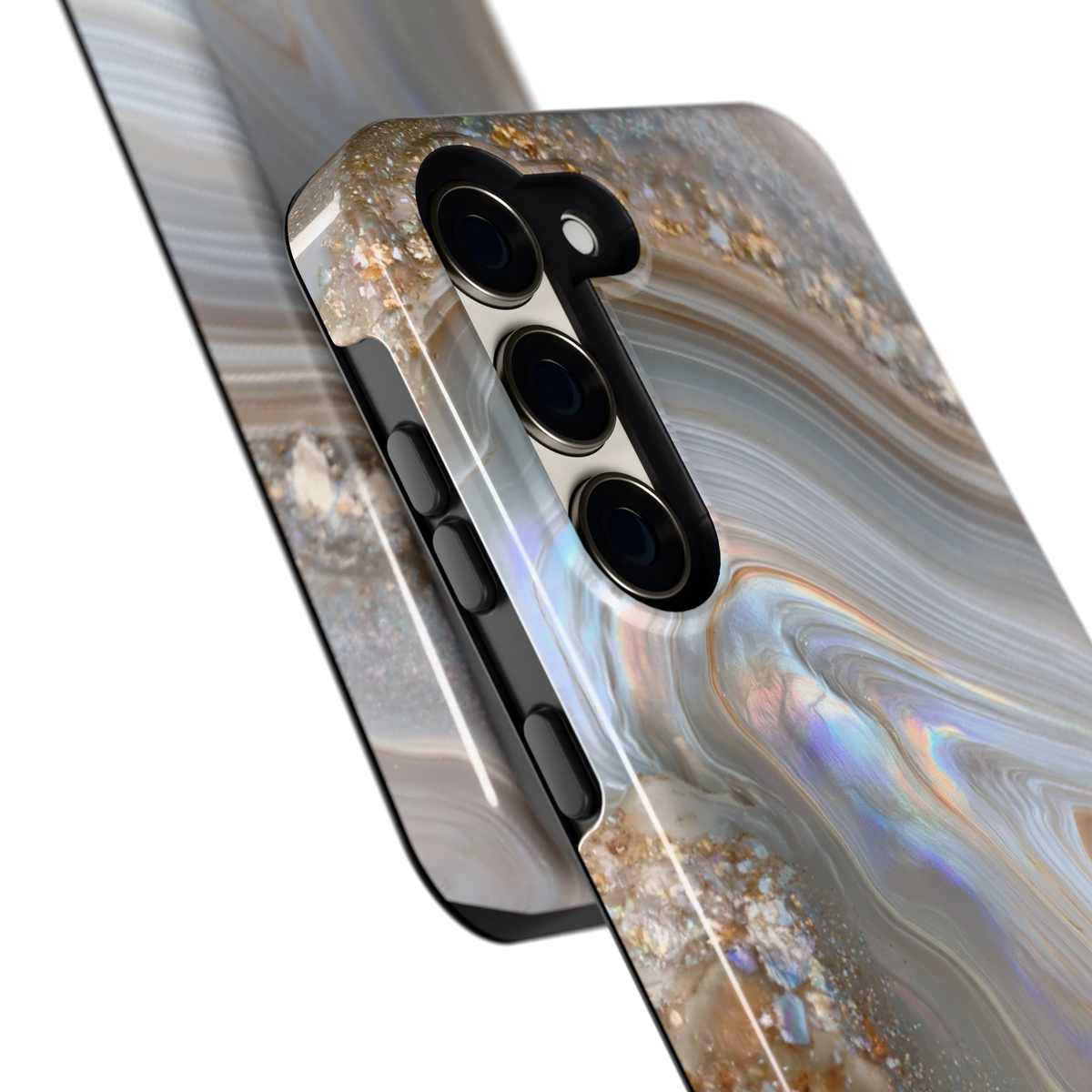 Parelmoer Agaat hoesje voor Galaxy S23, close-up