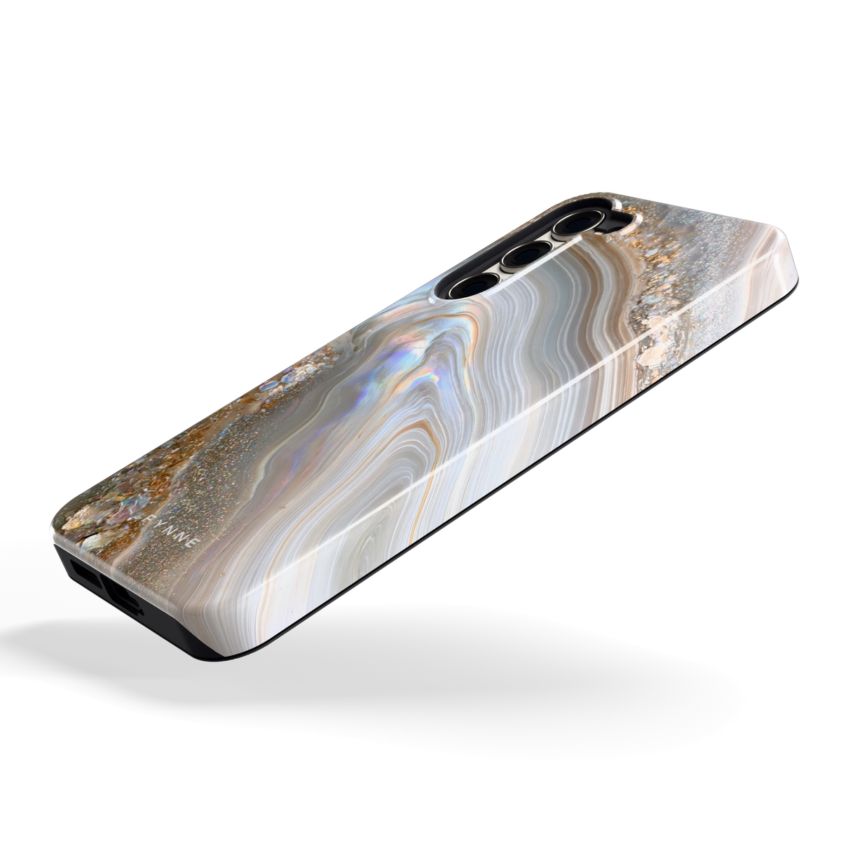 Parelmoer Agaat hoesje voor Galaxy S23+, schuin