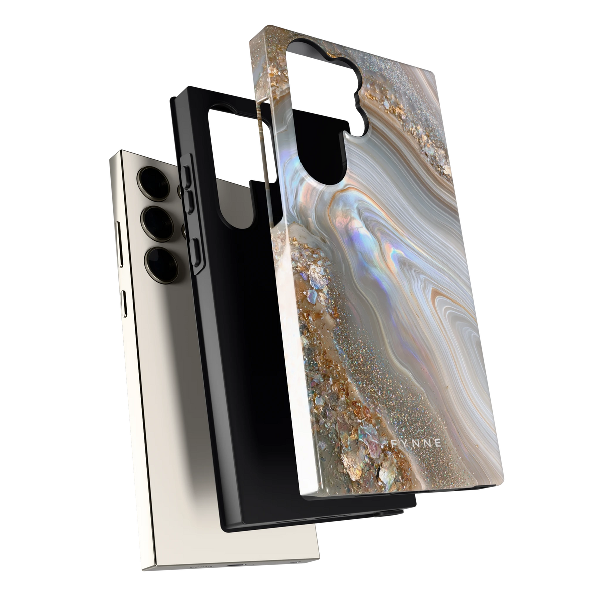 Parelmoer Agaat hoesje voor Galaxy S23 Ultra, los van de telefoon