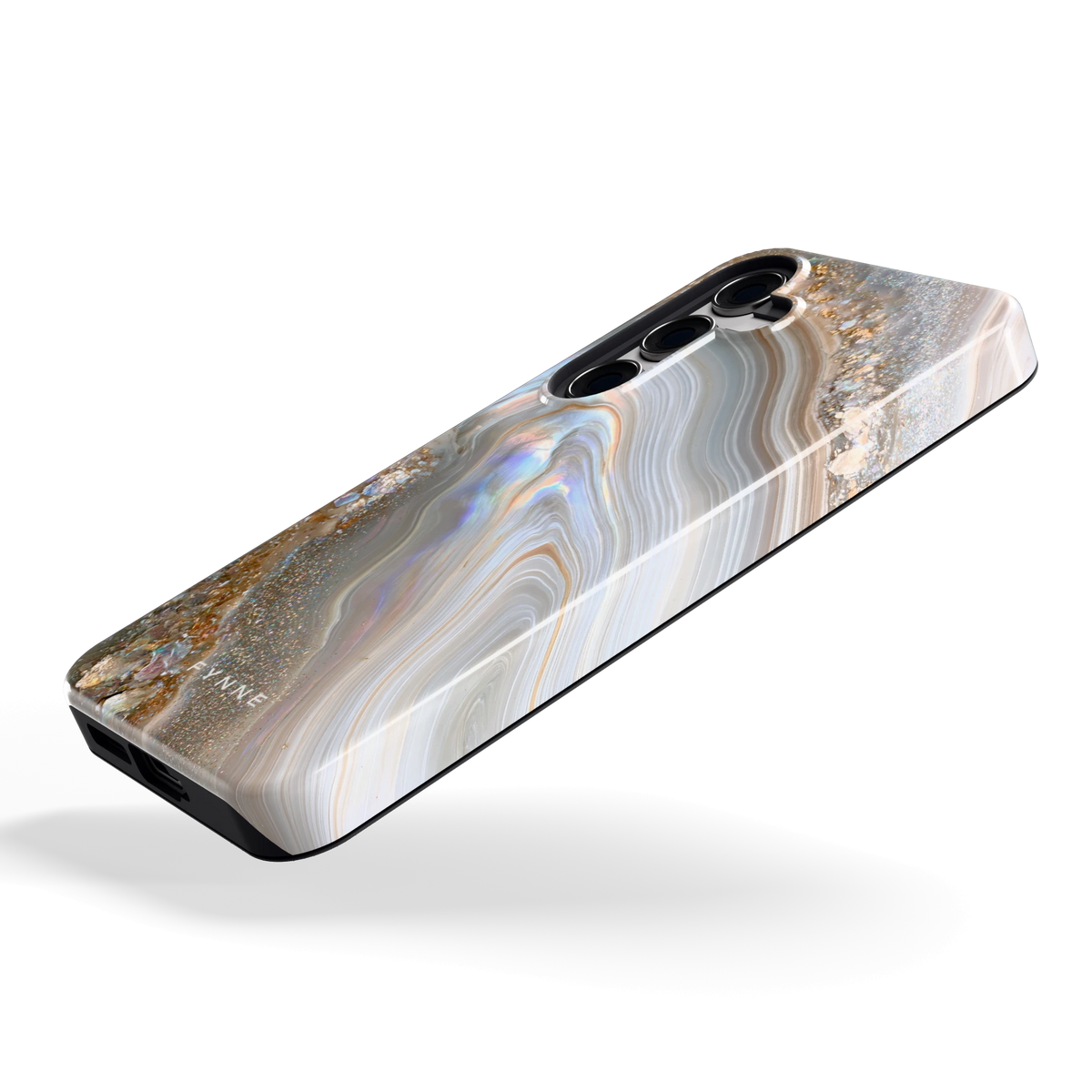 Parelmoer Agaat hoesje voor Galaxy S24, schuin