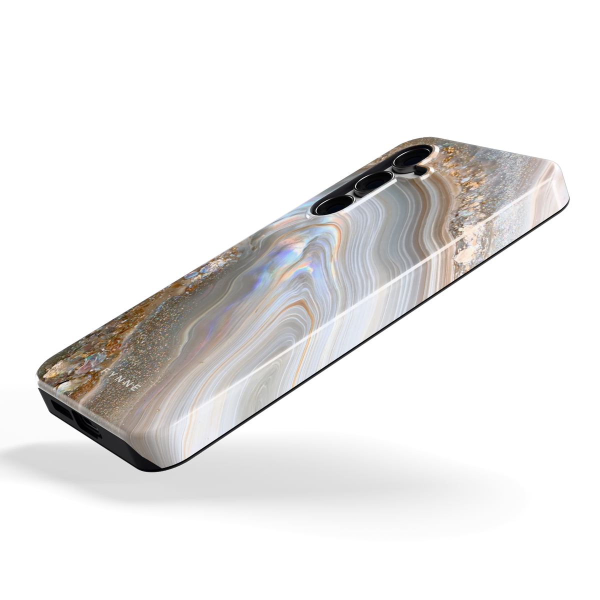 Parelmoer Agaat hoesje voor Galaxy S24 FE, schuin