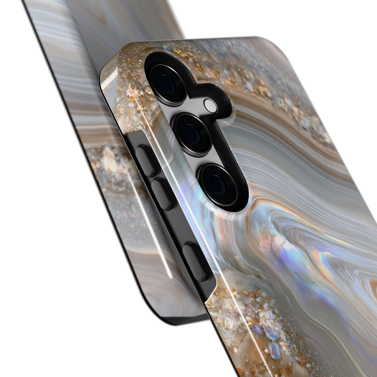 Parelmoer Agaat hoesje voor Galaxy S24, close-up