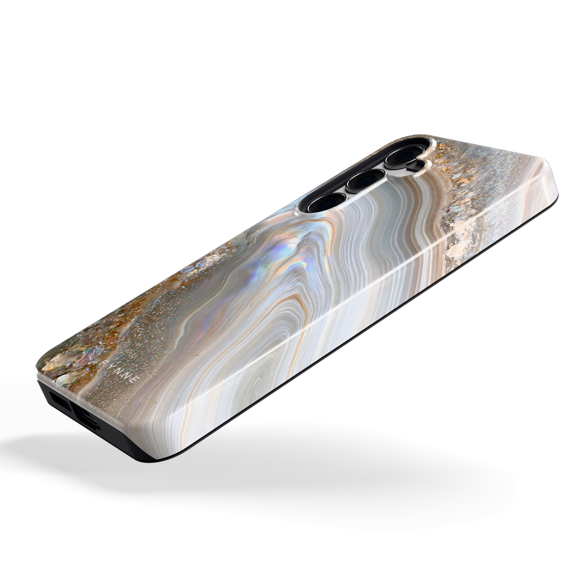 Parelmoer Agaat hoesje voor Galaxy S24+, schuin