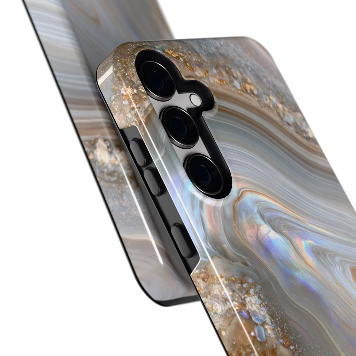 Parelmoer Agaat hoesje voor Galaxy S24+, close-up