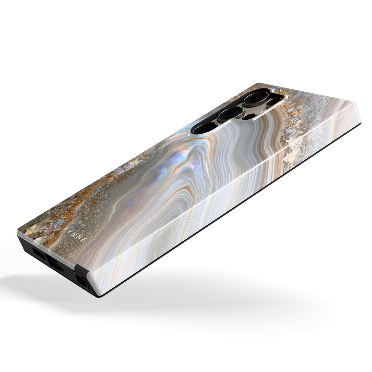 Parelmoer Agaat hoesje voor Galaxy S24 Ultra, schuin