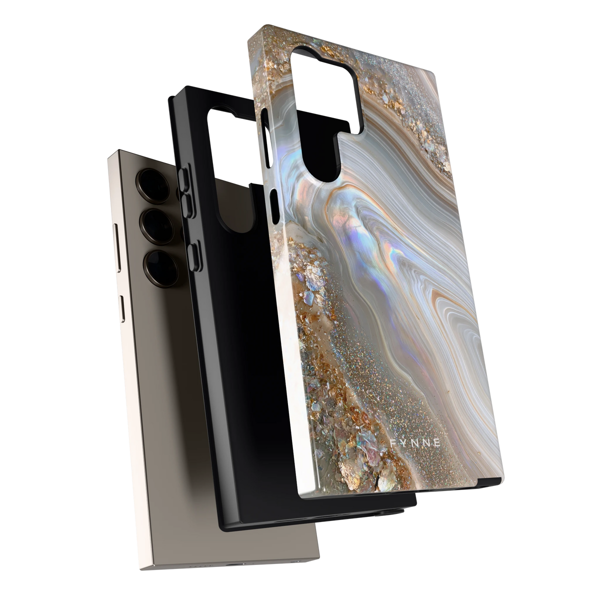 Parelmoer Agaat hoesje voor Galaxy S24 Ultra, los van de telefoon