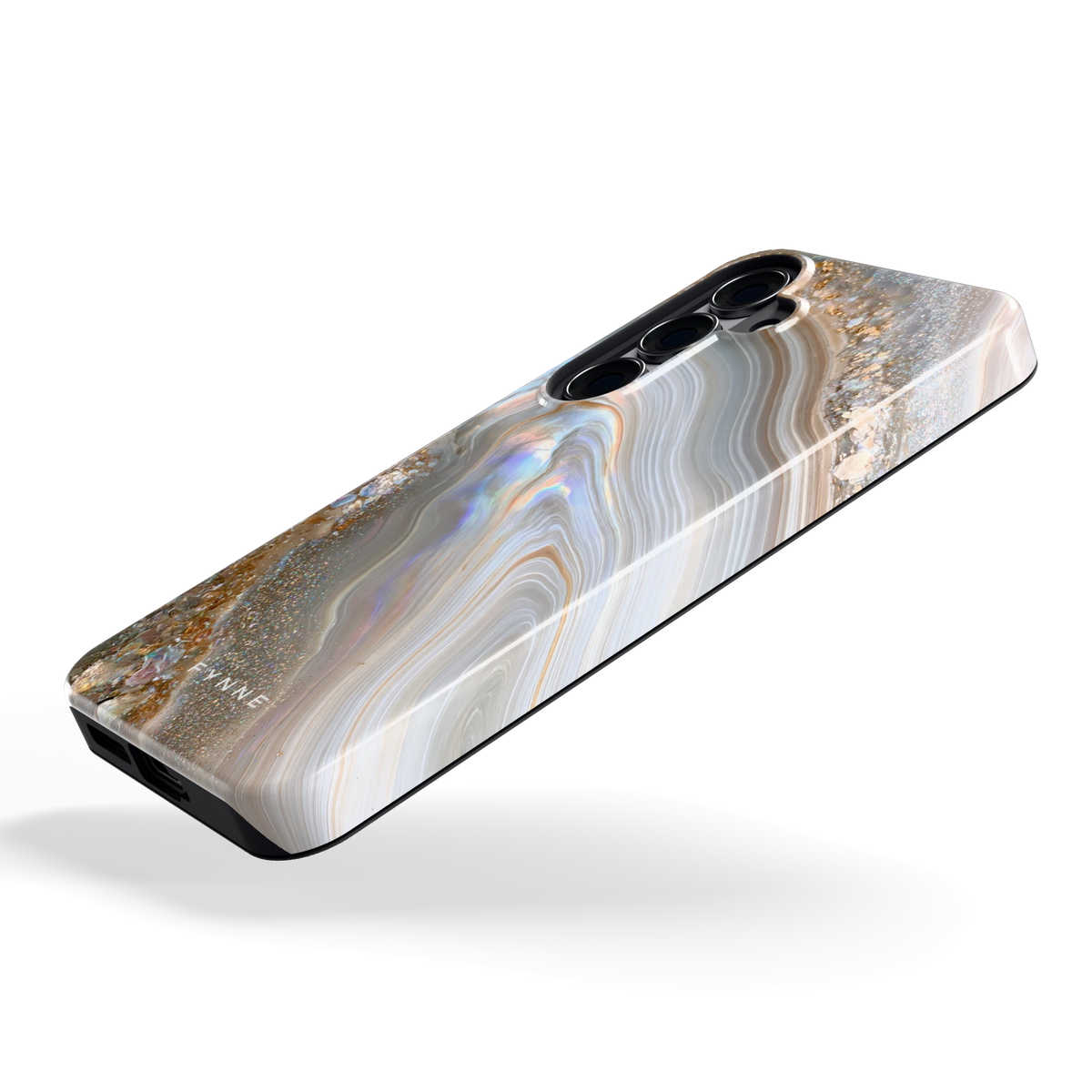Parelmoer Agaat hoesje voor Galaxy S25, schuin
