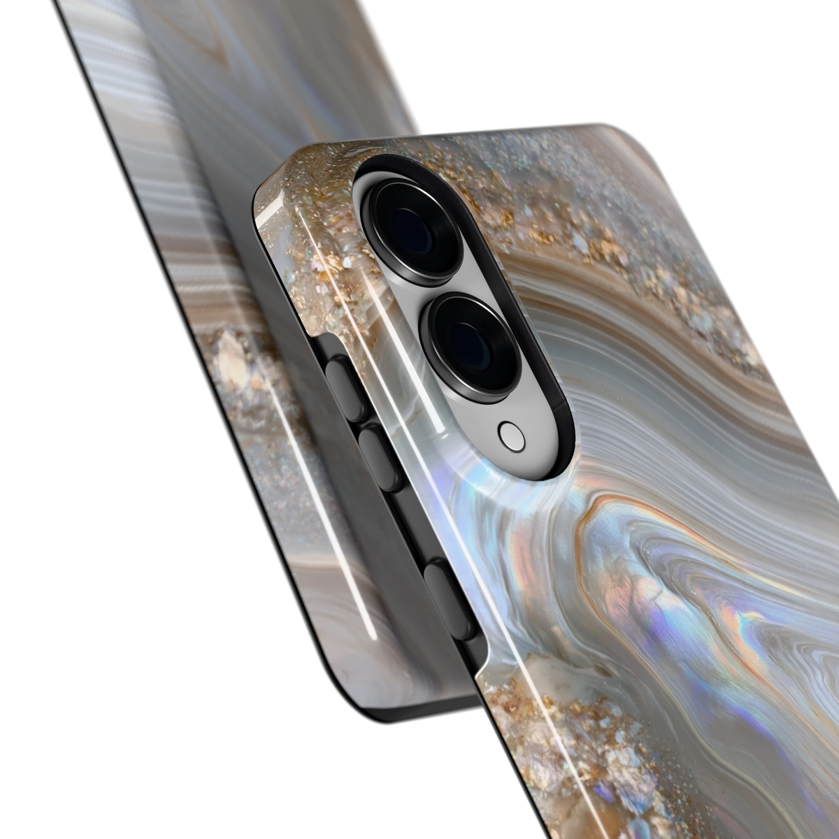 Parelmoer Agaat hoesje voor Galaxy S25 Edge, close-up